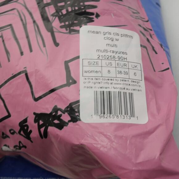 New Mean Girls Classic Platform Clogs Sandals  Blue Pink Fuzzy Lining Women's 8 - Picture 9 of 9